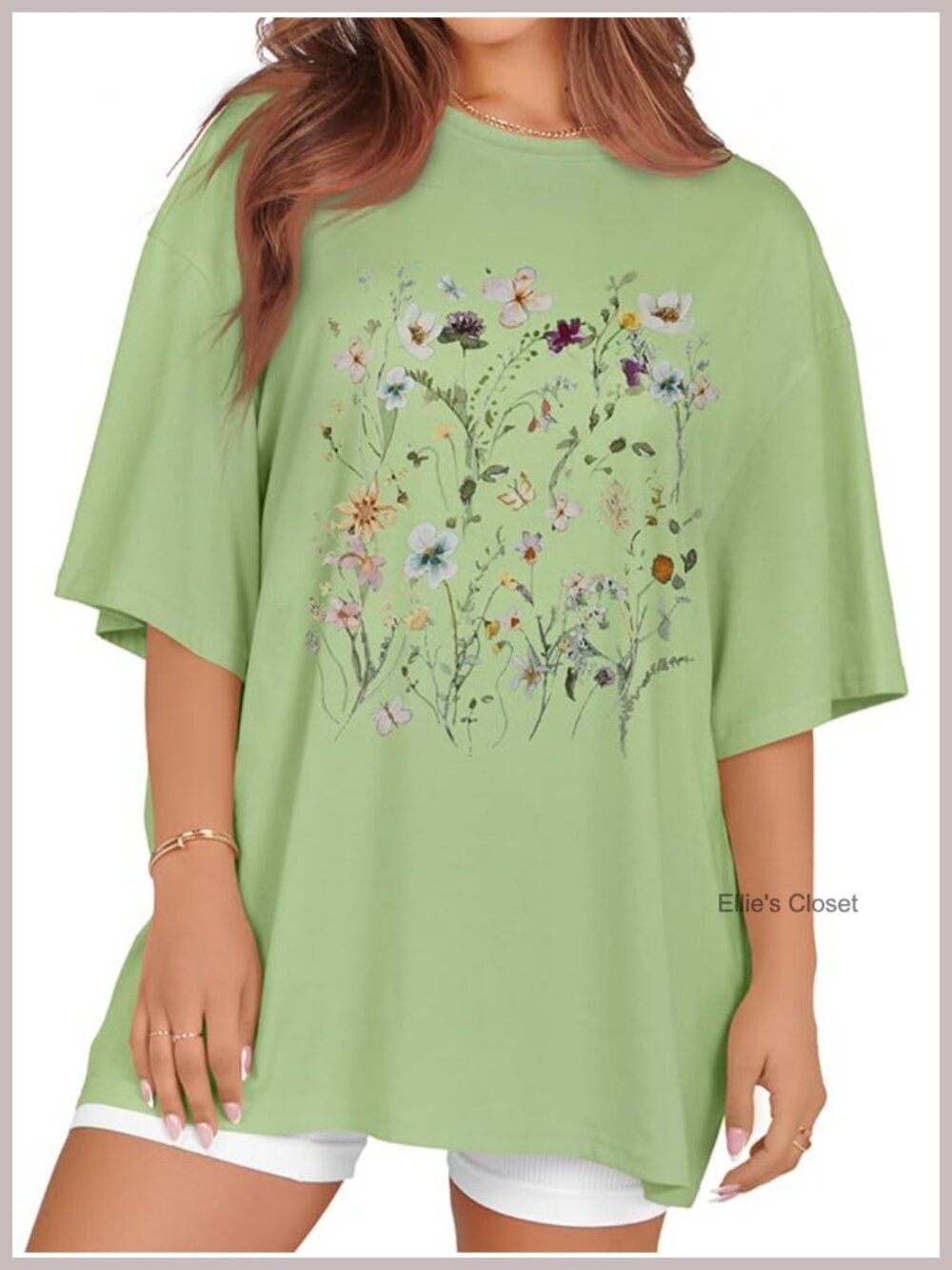 Oversized Graphic Crew Neck T-Shirt for Women Soft Stretchy Short Sleeve
